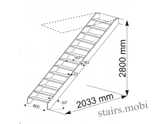 М-012У без поручня чертеж stairs.mobi
